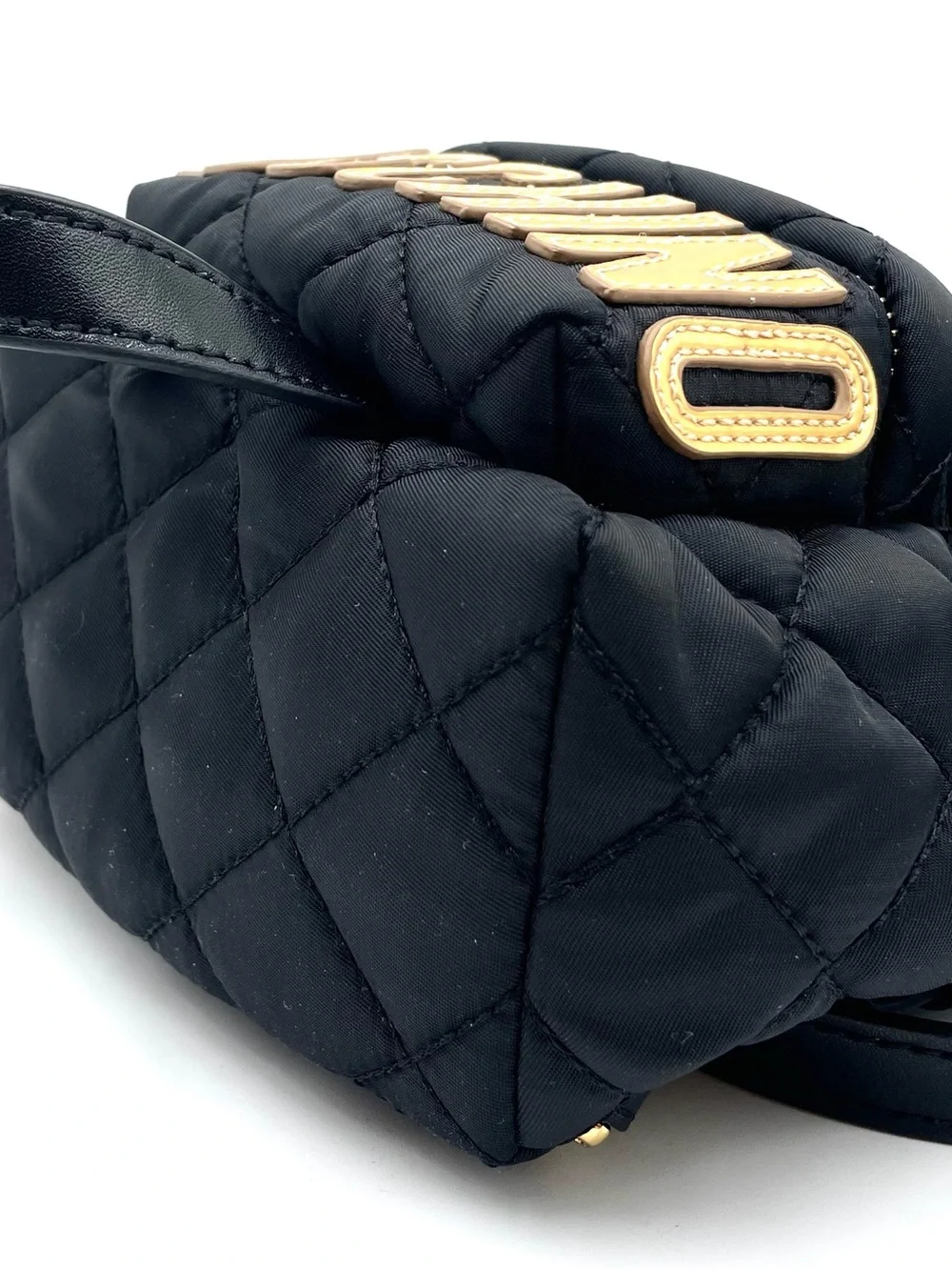 Moschino Black Mini Quilted Backpack